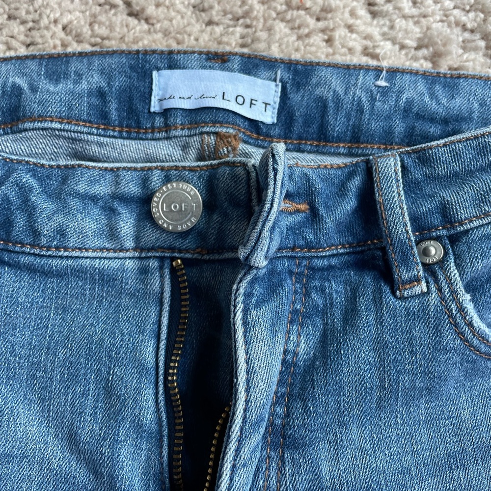 Loft high waisted skinny jeans. Medium wash